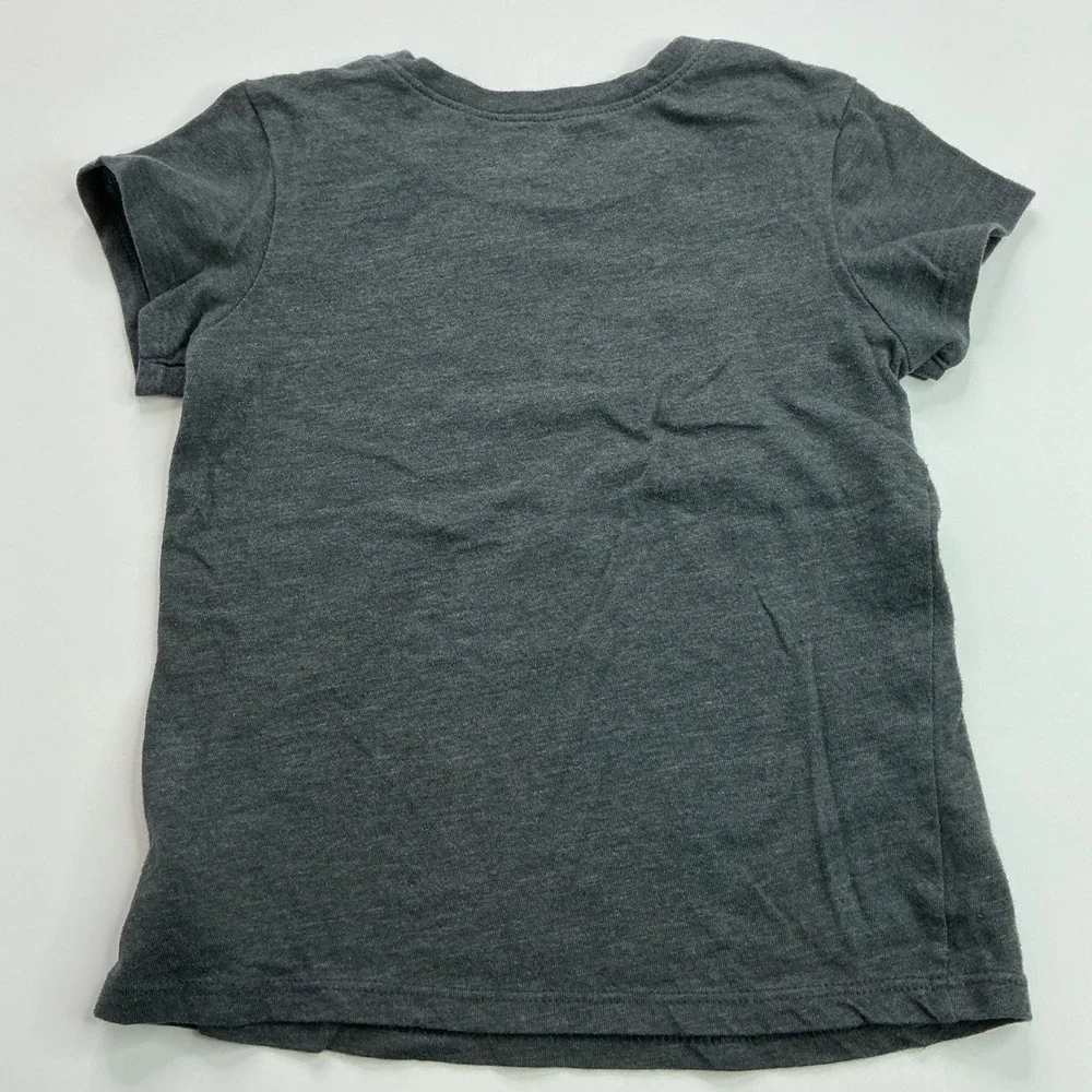 Old Navy Gray I Heart Dad T-Shirt Kids 5T Floral Silver Foil Graphic Tee
